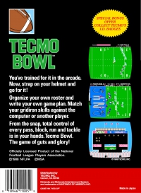NES - Tecmo Bowl Box Art Back