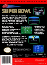 NES - Tecmo Super Bowl Box Art Back