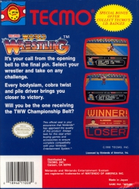 NES - Tecmo World Wrestling Box Art Back