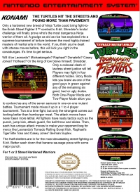 NES - Teenage Mutant Ninja Turtles Tournament Fighters Box Art Back