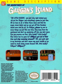 NES - The Adventures of Gilligan's Island Box Art Back