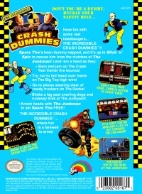 NES - The Incredible Crash Dummies Box Art Back