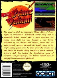 NES - The Legend of Prince Valiant Box Art Back