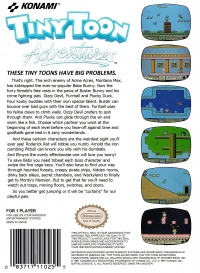 NES - Tiny Toon Adventures Box Art Back