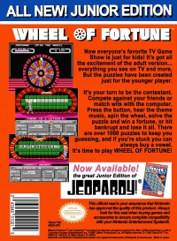 NES - Wheel of Fortune Junior Edition Box Art Back