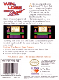 NES - Win Lose or Draw Box Art Back