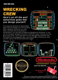 NES - Wrecking Crew Box Art Back