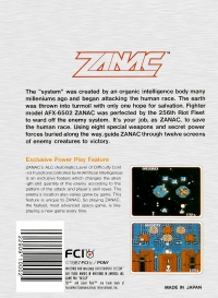 NES - Zanac Box Art Back