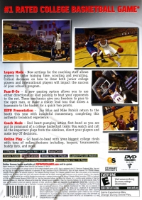 PS2 - ESPN College Hoops 2K5 Box Art Back
