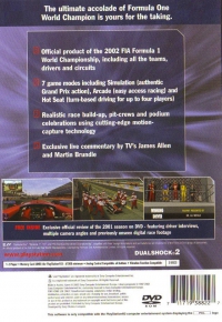 PS2 - Formula One 2002 Box Art Back