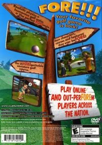 PS2 - Hot Shots Golf Fore Box Art Back
