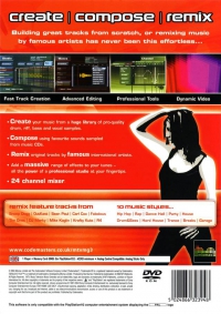 PS2 - MTV Music Generator 3 Box Art Back