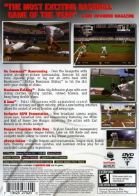 PS2 - Major League Baseball 2K5 Box Art Back