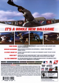 PS2 - Major League Baseball 2K7 Box Art Back