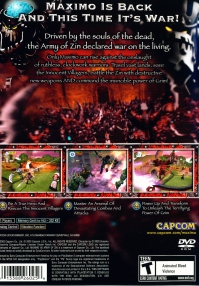 PS2 - Maximo vs Army of Zin Box Art Back