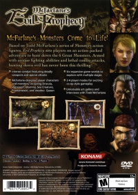 PS2 - McFarlane's Evil Prophecy Box Art Back