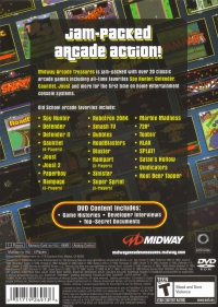 PS2 - Midway Arcade Treasures Box Art Back