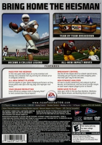 PS2 - NCAA Football 06 Box Art Back