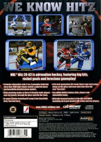 PS2 - NHL Hitz 2002 Box Art Back
