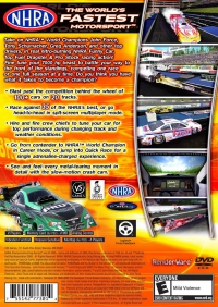 PS2 - NHRA Championship Drag Racing Box Art Back