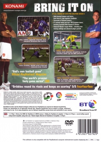 PS2 - Pro Evolution Soccer 5 Box Art Back
