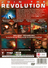 PS2 - Red Faction Box Art Back