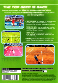 PS2 - Sega Sports Tennis Box Art Back
