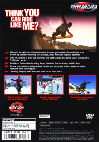 PS2 - Shaun Palmer's Pro Snowboarder Box Art Back