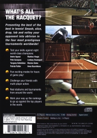 PS2 - Smash Court Tennis Pro Tournament Box Art Back