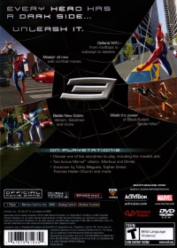 PS2 - Spider Man 3 Box Art Back
