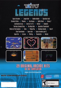 PS2 - Taito Legends Box Art Back