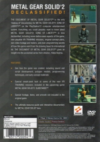PS2 - The Document of Metal Gear Solid 2 Box Art Back