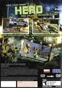 PS2 - The Incredible Hulk Box Art Back
