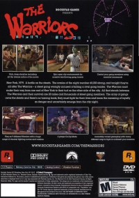 PS2 - The Warriors Box Art Back