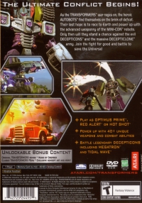 PS2 - Transformers Box Art Back
