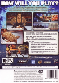 PS2 - WWE SmackDown vs Raw 2008 Box Art Back
