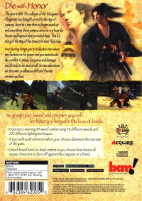 PS2 - Way of the Samurai Box Art Back