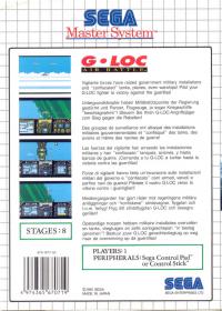 SMS - G LOC Air Battle Box Art Back