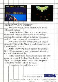 SMS - Hang On Astro Warrior Box Art Back