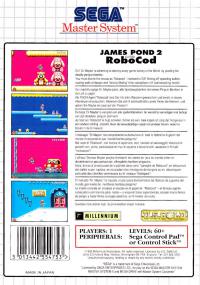 SMS - James Pond 2 Codename RoboCod Box Art Back