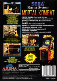 SMS - Mortal Kombat Box Art Back