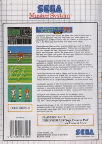 SMS - Tecmo World Cup '93 Box Art Back