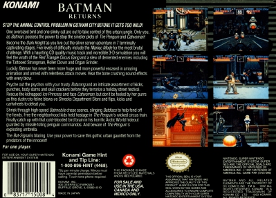 SNES - Batman Returns Box Art Back
