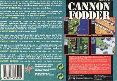 SNES - Cannon Fodder Box Art Back