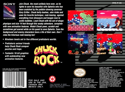 SNES - Chuck Rock Box Art Back