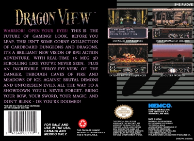 SNES - Dragon View Box Art Back