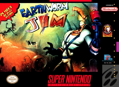 SNES - Earthworm Jim Box Art Front