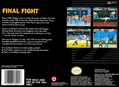 SNES - Final Fight Box Art Back