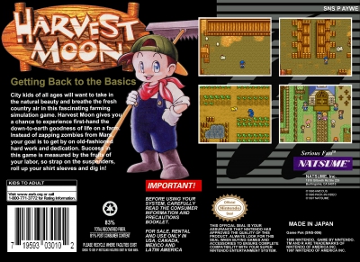SNES - Harvest Moon Box Art Back