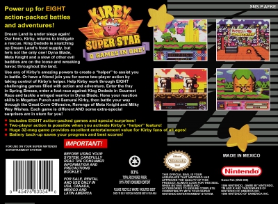 SNES - Kirby Super Star Box Art Back